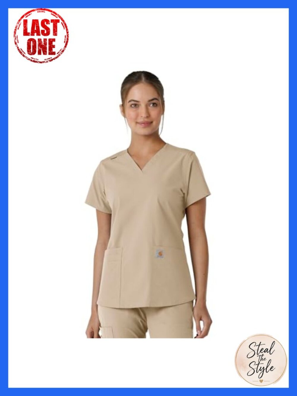 Women's V-Neck Knit Panel Scrub Top